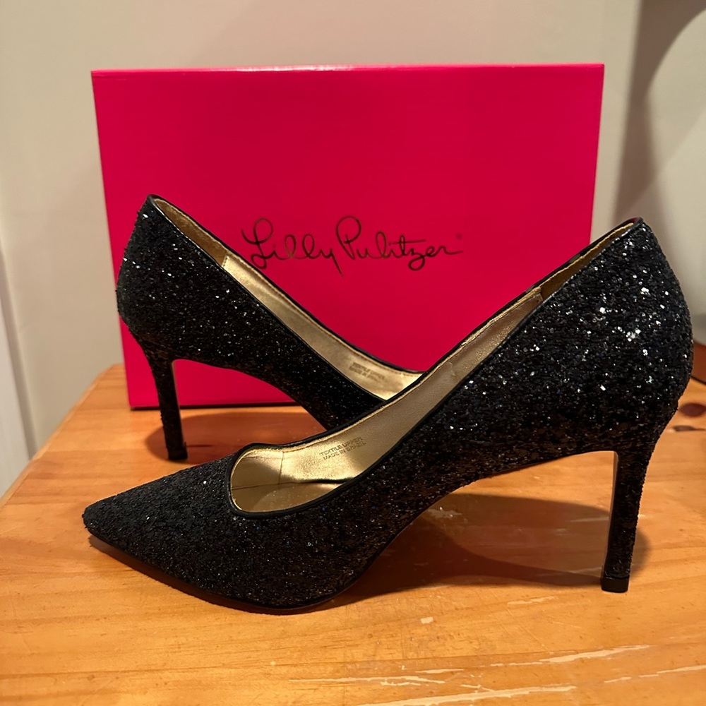 NWT! Sparkly black heels for the holidays. Margot Pump in Onyx. W/ box